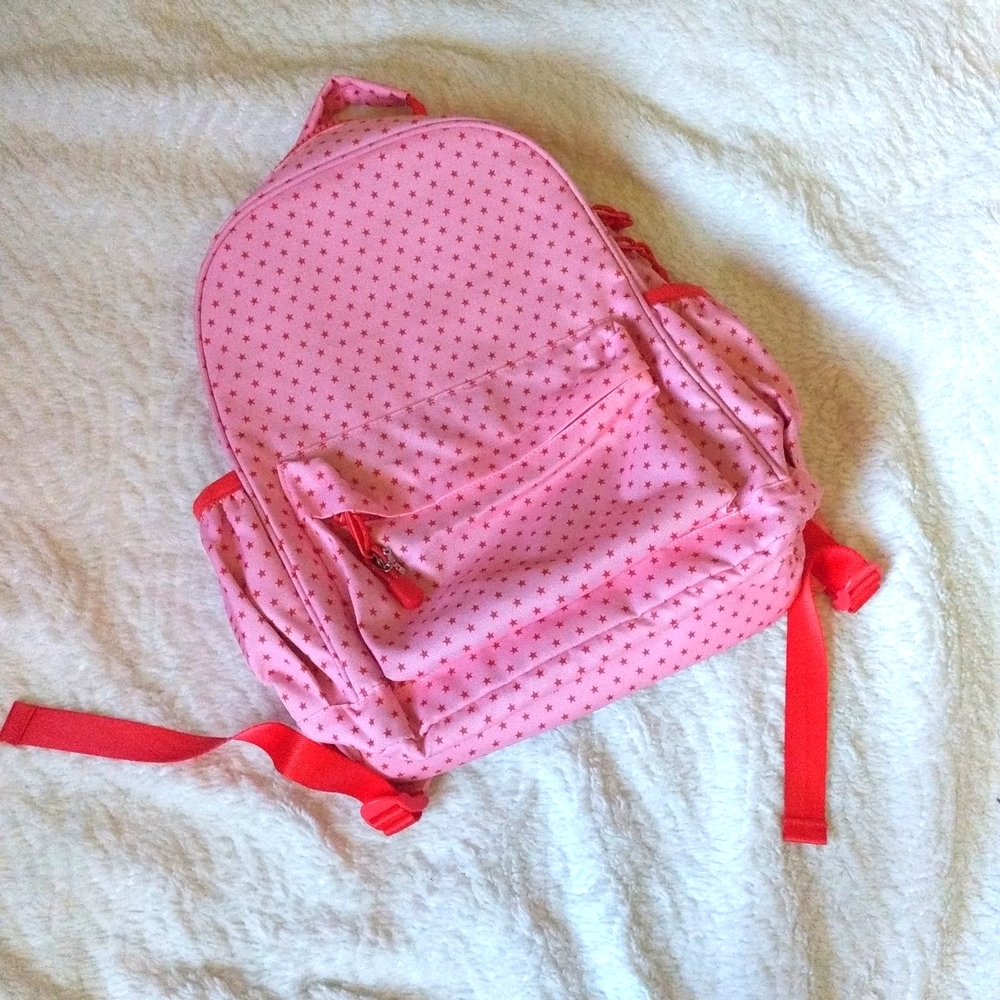 Crate&Kids Pink and red star dot Backpack